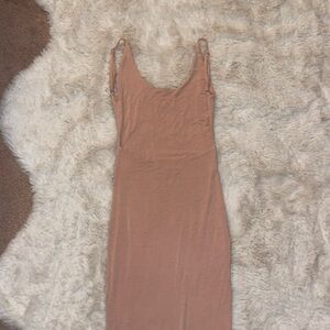 oh polly midi blush dress